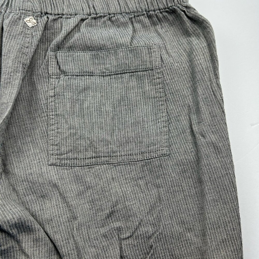 PRANA Breathe Pants Womens Xl Gray Ribbed Drawstring Cropped Outdoor Travel - Picture 10 of 13